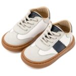 Βαπτιστικά Δερμάτινα Sneakers BABYWALKER Λευκό-Γκρι-Μπλε EXC5309