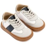Βαπτιστικά Δερμάτινα Sneakers BABYWALKER Λευκό-Γκρι-Μπλε EXC5309