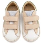 Βαπτιστικά Δερμάτινα Sneakers BABYWALKER Λευκό-Εκρού-Μέντα EXC5316