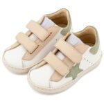 Βαπτιστικά Δερμάτινα Sneakers BABYWALKER Λευκό-Εκρού-Μέντα EXC5316