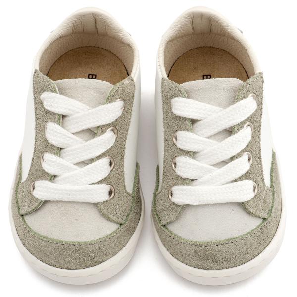 Παπούτσια Βαπτιστικά Δερμάτινα Sneakers Αγκαλιάς BABYWALKER Λευκό-Μέντα PRI2120