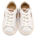 Βαπτιστικά Δερμάτινα Sneakers BABYWALKER Λευκό-Μπεζ EXC8001 - Image 2