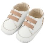 Παπούτσια Βαπτιστικά Δερμάτινα Sneakers Αγκαλιάς BABYWALKER Λευκό-Μπεζ MI1137