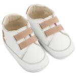Παπούτσια Βαπτιστικά Δερμάτινα Sneakers Αγκαλιάς BABYWALKER Λευκό-Μπεζ MI1137