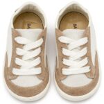 Παπούτσια Βαπτιστικά Δερμάτινα Sneakers Αγκαλιάς BABYWALKER Λευκό-Μπεζ PRI2120