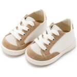 Παπούτσια Βαπτιστικά Δερμάτινα Sneakers Αγκαλιάς BABYWALKER Λευκό-Μπεζ PRI2120