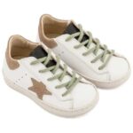 Βαπτιστικά Δερμάτινα Sneakers BABYWALKER Λευκό-Μπεζ-Μέντα EXC5315 - Image 3