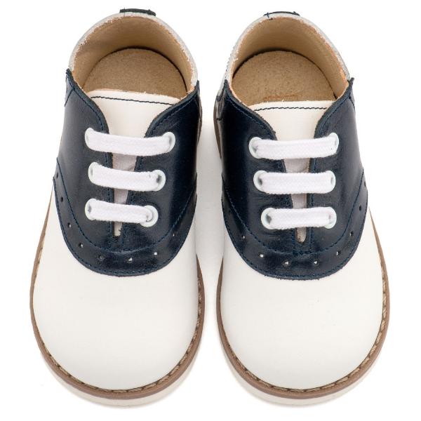 Βαπτιστικά Δερμάτινα Oxfords BABYWALKER Λευκό-Μπλε EXC5318