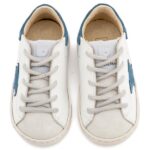 Βαπτιστικά Δερμάτινα Sneakers BABYWALKER Λευκό-Μπλε ρουά-Γκρι EXC5315 - Image 2