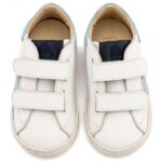 Βαπτιστικά Δερμάτινα Sneakers BABYWALKER Λευκό-Σιέλ EXC5316 - Image 2