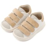 Παπούτσια Βαπτιστικά Δερμάτινα Sneakers Αγκαλιάς BABYWALKER Λευκό-Μπεζ BS3096