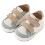 Παπούτσια Βαπτιστικά Δερμάτινα Sneakers Αγκαλιάς BABYWALKER Λευκό-Μπεζ-Μίνεραλ PRI2125