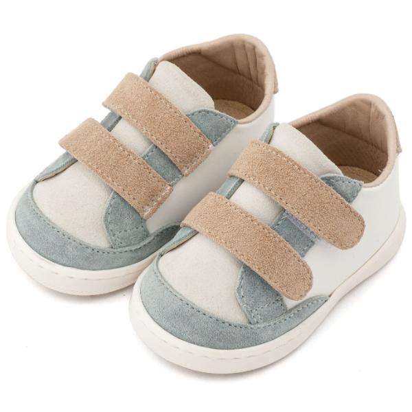Παπούτσια Βαπτιστικά Δερμάτινα Sneakers Αγκαλιάς BABYWALKER Λευκό-Μπεζ-Μίνεραλ PRI2125