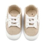 Παπούτσια Βαπτιστικά Υφασμάτινα Sneakers Αγκαλιάς BABYWALKER Μπεζ-Λευκό MI1135