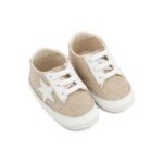 Παπούτσια Βαπτιστικά Υφασμάτινα Sneakers Αγκαλιάς BABYWALKER Μπεζ-Λευκό MI1135 - Image 3