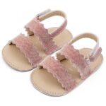 Βαπτιστικά Δερμάτινα Πέδιλα Αγκαλιάς BABYWALKER Ροζ Αντικέ MI1659