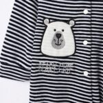 Βρεφικό φορμάκι βελουτέ αγόρι μπλε ριγέ Funky 227-050106-1 - Image 2