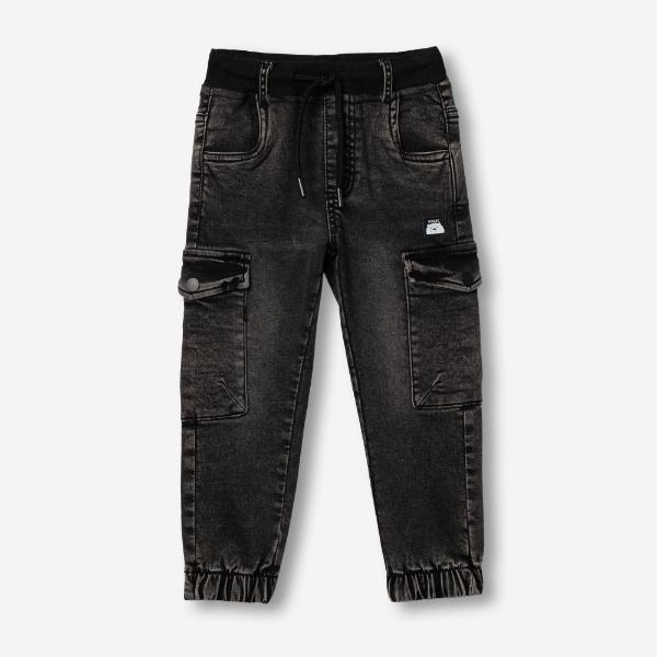 Παιδικό παντελόνι τζιν cargo μαύρο αγόρι FUNKY 227-312100-1